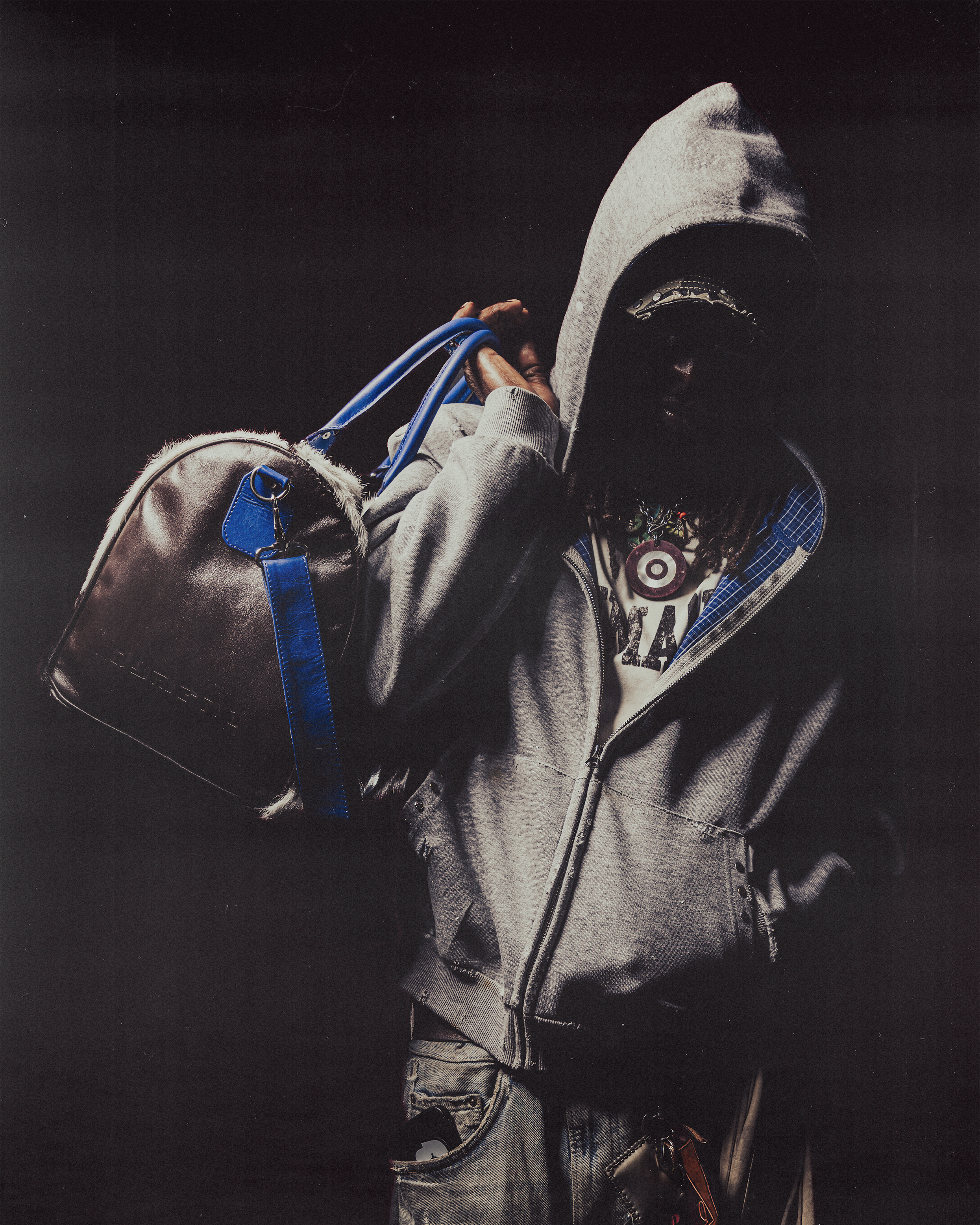 "TUAREG" - Cowhide Bandoulière Duffle Bag 50