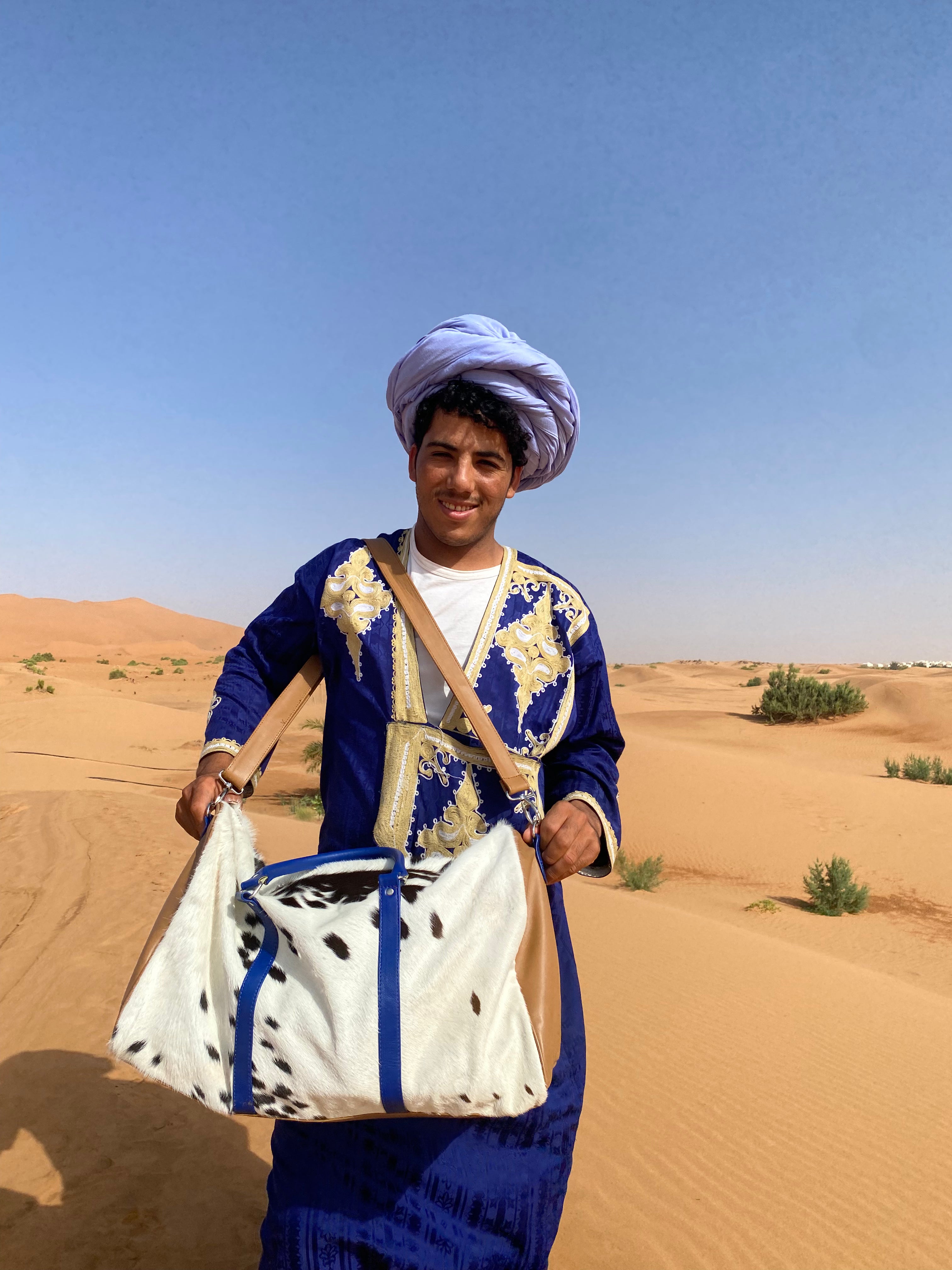 "TUAREG" - Cowhide Bandoulière Duffle Bag 50