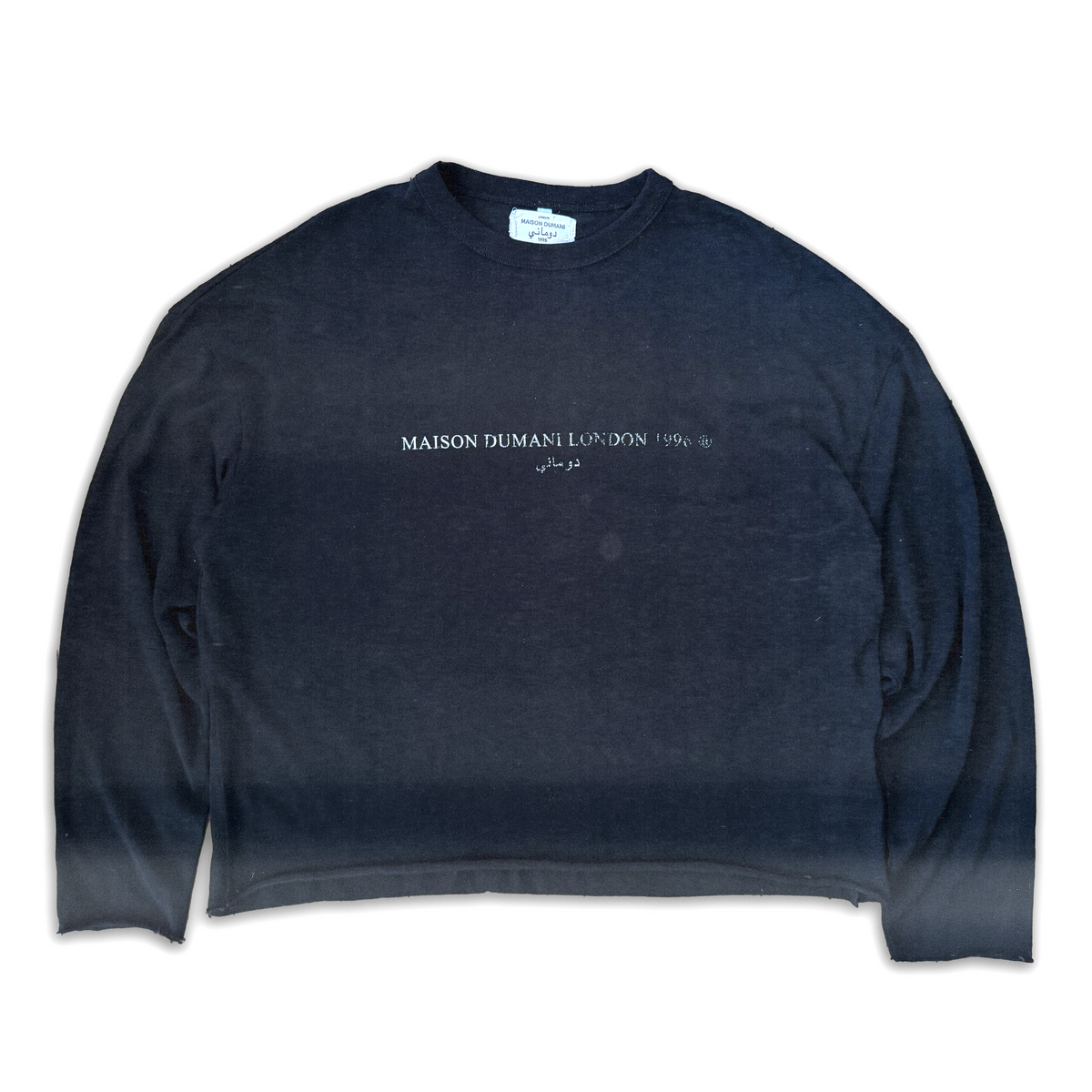 "INVENTORE 001" RAW EDGE LONG-SLEEVE TEE - Black