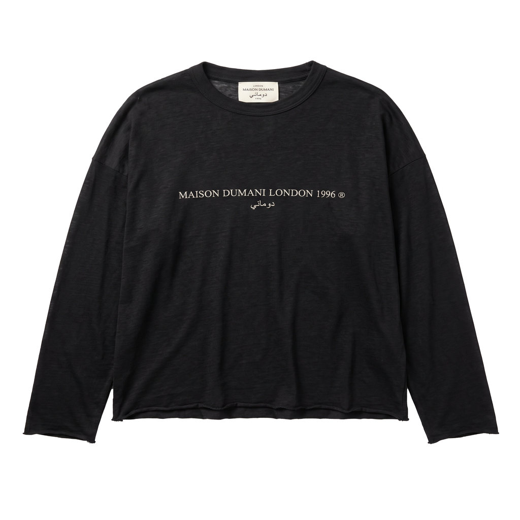 "INVENTORE 001" RAW EDGE LONG-SLEEVE TEE - Black