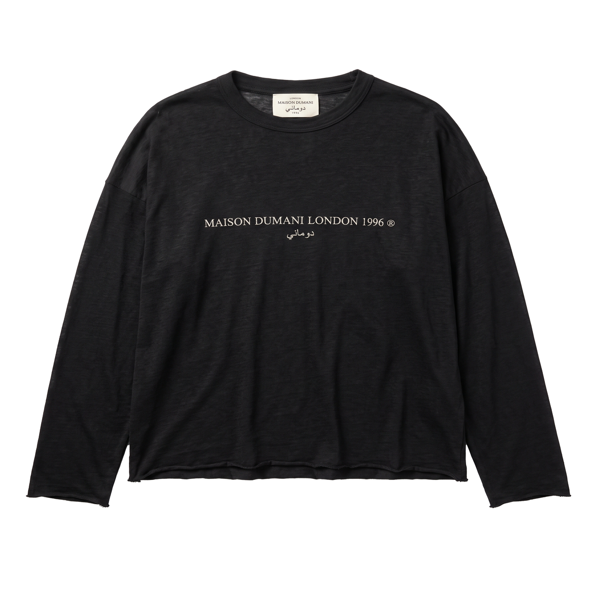 "INVENTORE 001" RAW EDGE LONG-SLEEVE TEE - Black