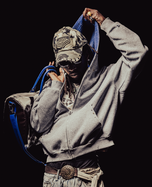 "BORCHIATO" ZIP HOODIE - Grey