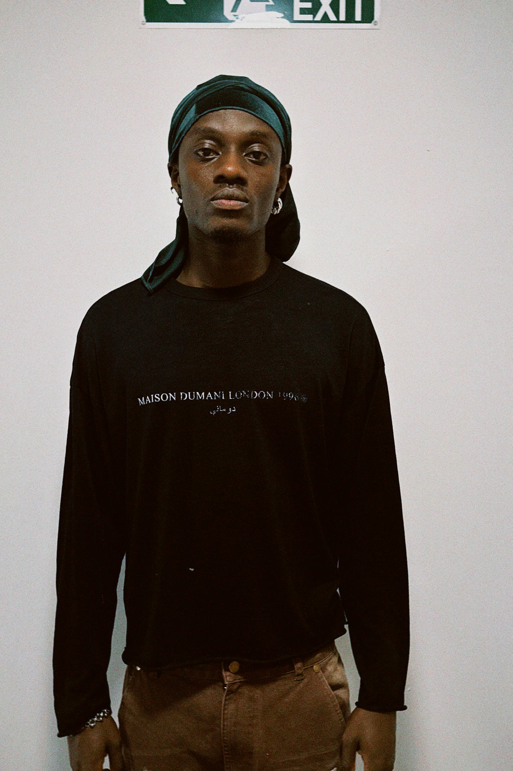 "INVENTORE 001" RAW EDGE LONG-SLEEVE TEE - Black